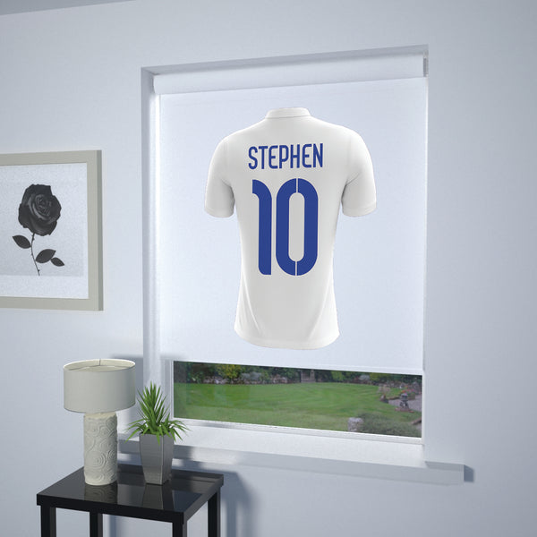 Football Personalised Roller Blind White (White Background)