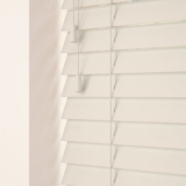 50mm Primary Wood Venetian Blinds Old White
