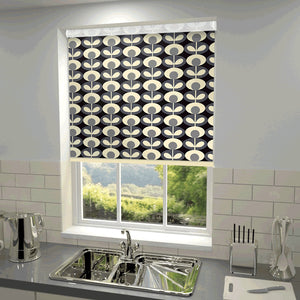 Orla Kiely - Oval Flower Blackout Roller Blind Cool Grey