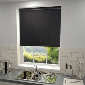 Plain Blackout PVC Roller Blind Black