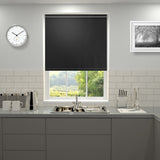 Plain Blackout PVC Roller Blind Black