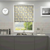 Orla Kiely - Scribble Stem Roller Blind Seagrass and Duckegg