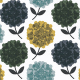 Orla Kiely - Hydrangea Blackout Roller Blind Jade