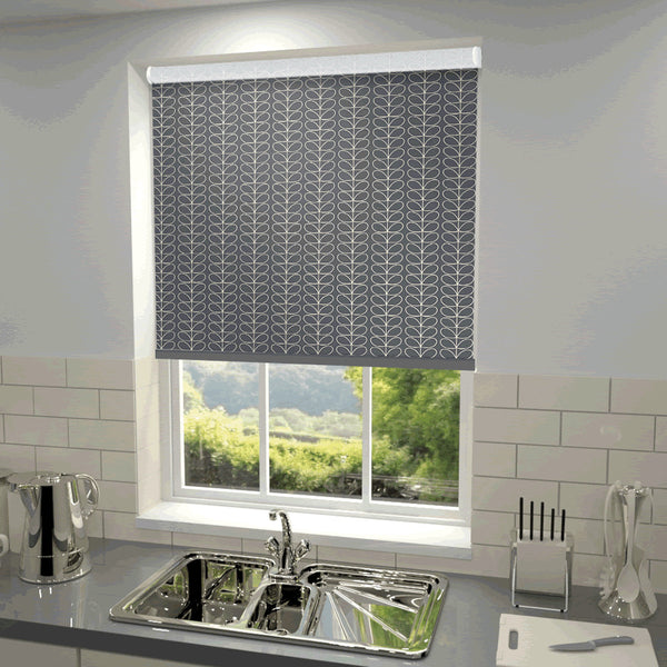 Orla Kiely - Linear Stem Blackout Roller Blind Cool Grey