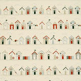 Beach Huts Roman Blind Blue