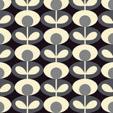 Orla Kiely - Oval Flower Blackout Roller Blind Cool Grey