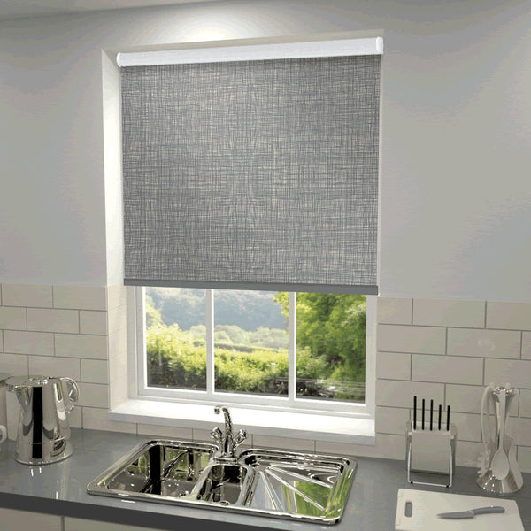 Orla Kiely - Scribble Blackout Roller Blind Cool Grey