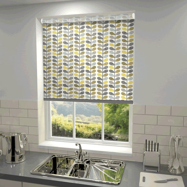 Orla Kiely - Scribble Stem Roller Blind Seagrass and Duckegg