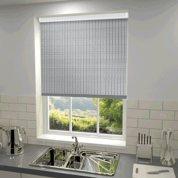 Orla Kiely - Tiny Stem Blackout Roller Blind Cool Grey