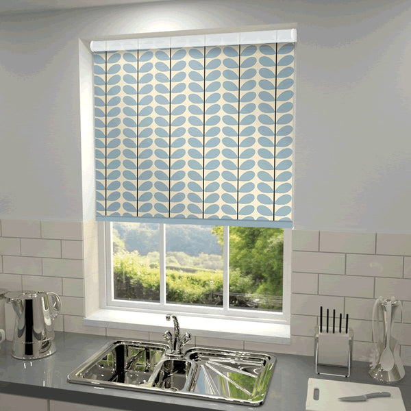Orla Kiely - Two Colour Stem Blackout Roller Blind Powder Blue